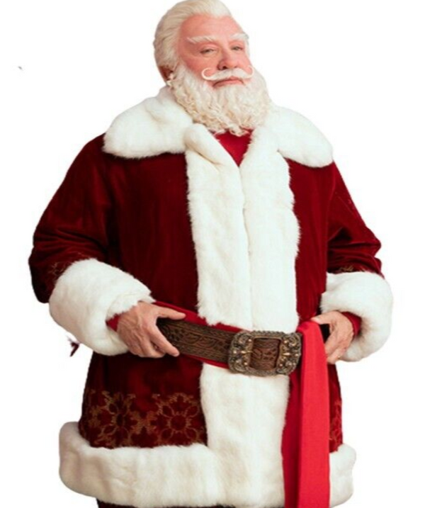 Red Velvet Santa Coat Deluxe Santa Costume for Christmas