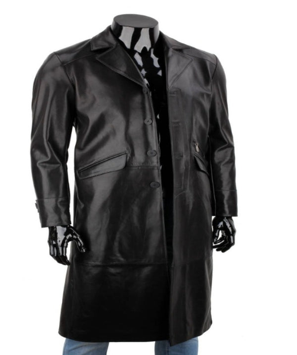 Mens Black Leather Coat