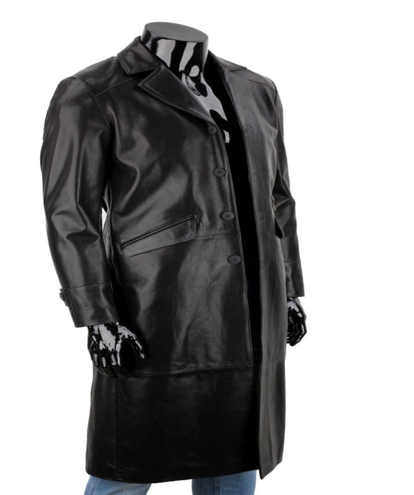 Mens Black Leather Coat