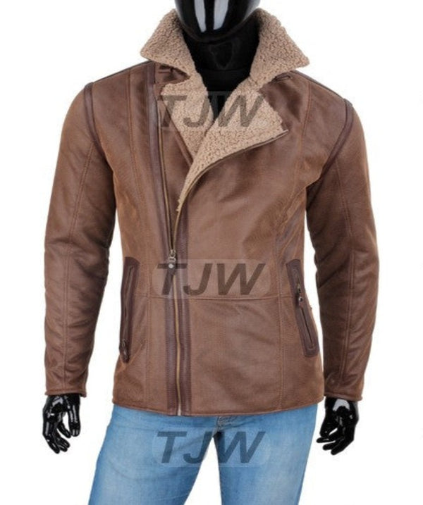 Mens Brown Sheepskin Shearling Jacket