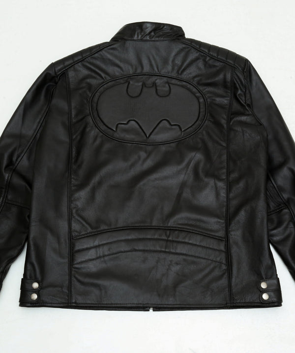 Batman Movie Quilted Leather Jacket with Removable Hood